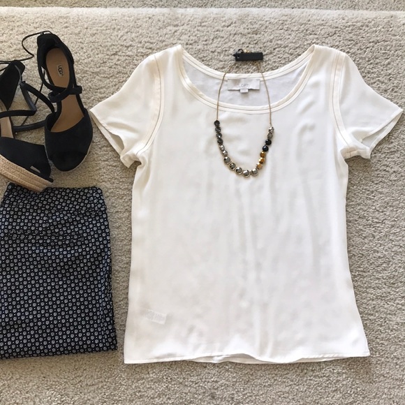 LOFT Tops - LOFT Mixed Media Tee